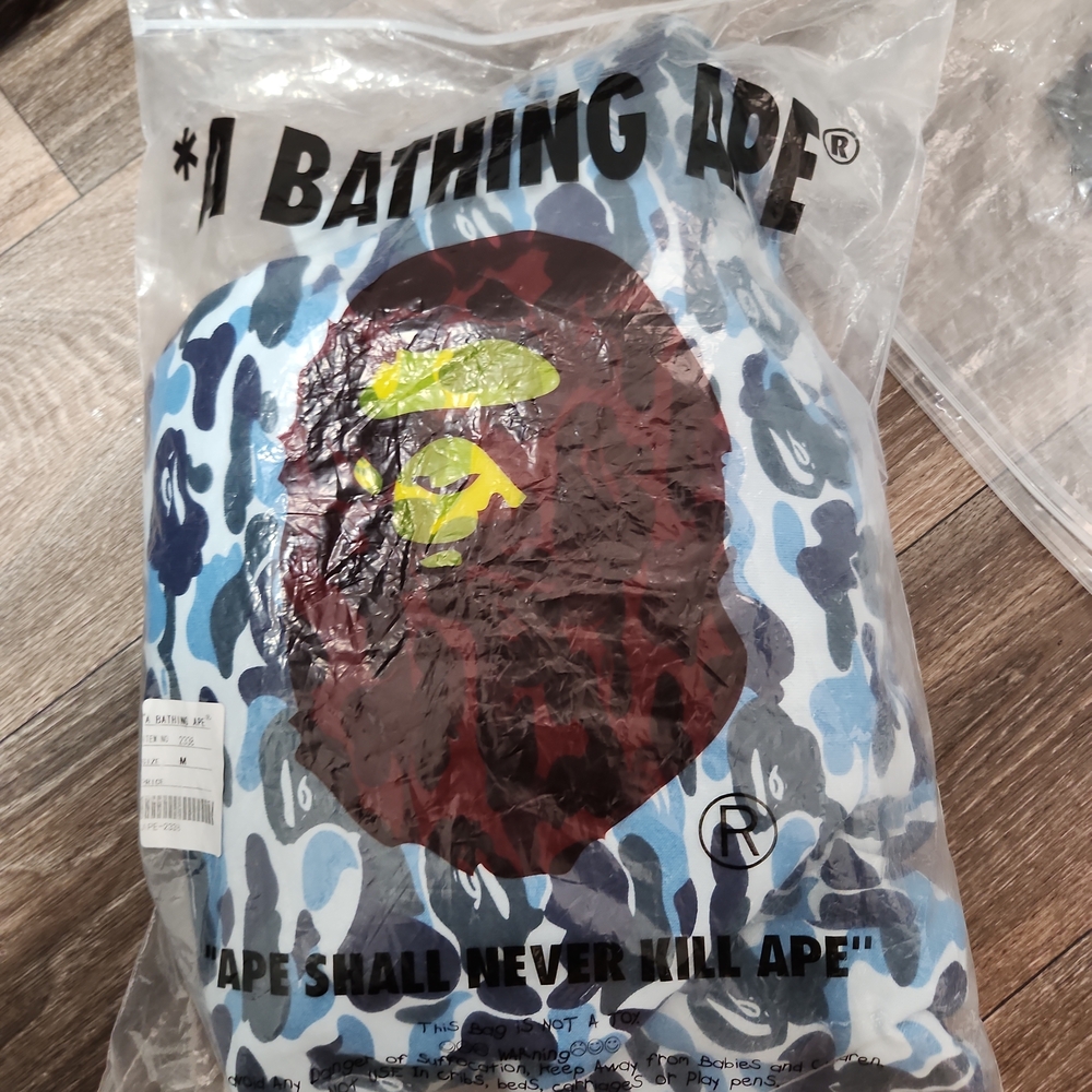 A Bathing Ape Men's Blue Camo Shirt Jacket